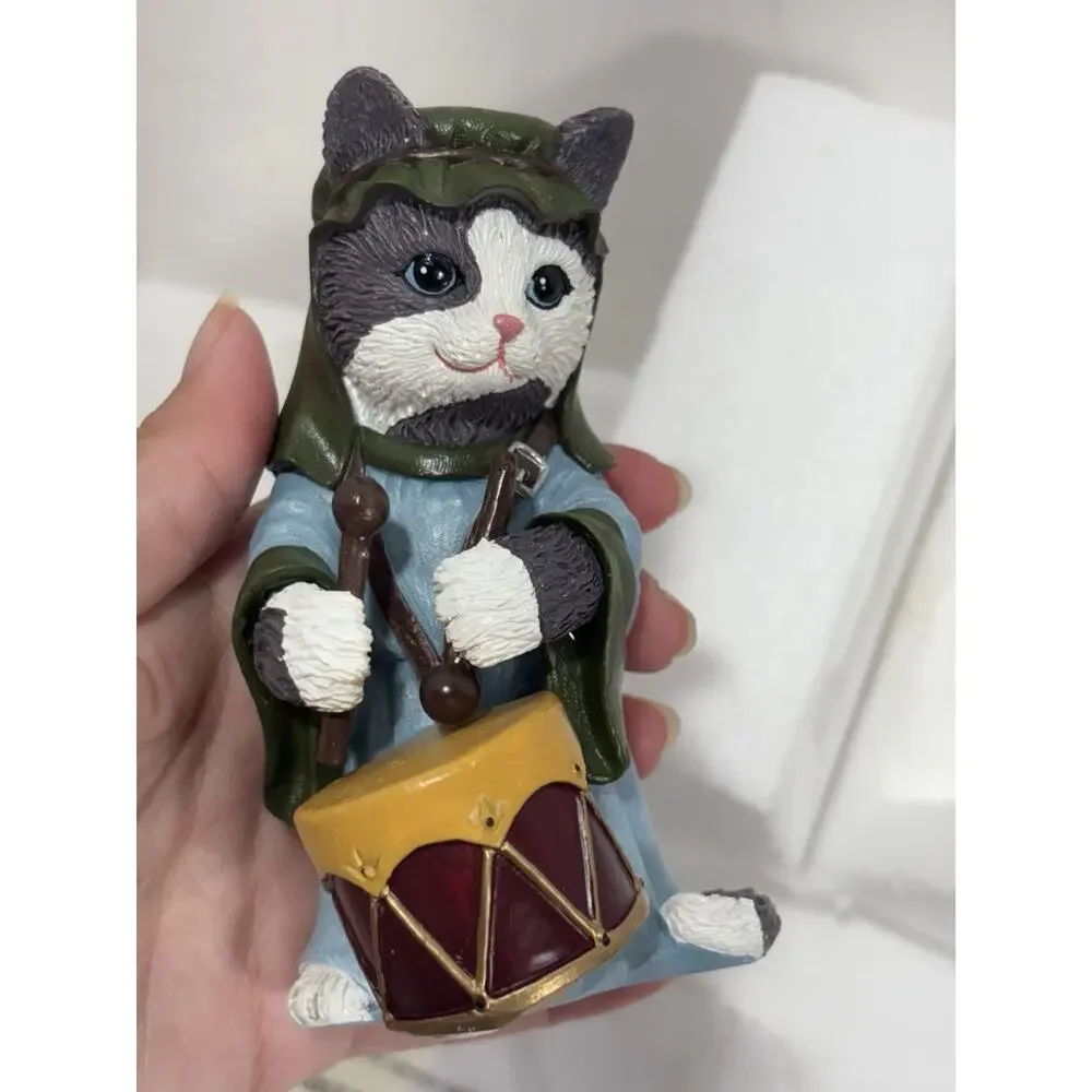 Hawthorne Village PURR-fect Christmas Pageant Little Drummer Kitten Cat Figurine
